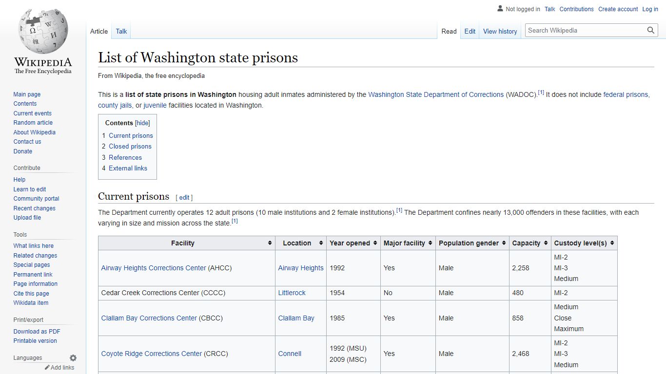 List of Washington state prisons - Wikipedia