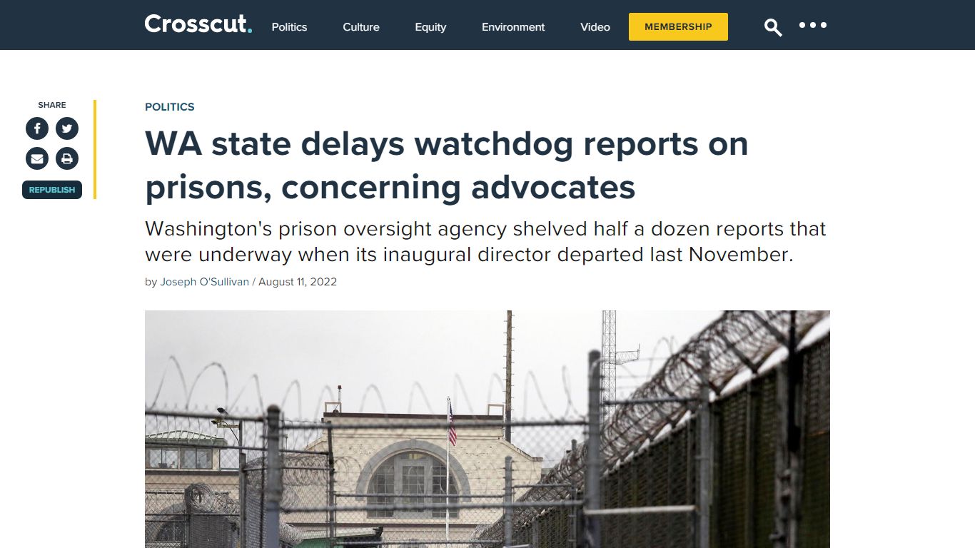 WA state delays watchdog reports on prisons, concerning advocates ...